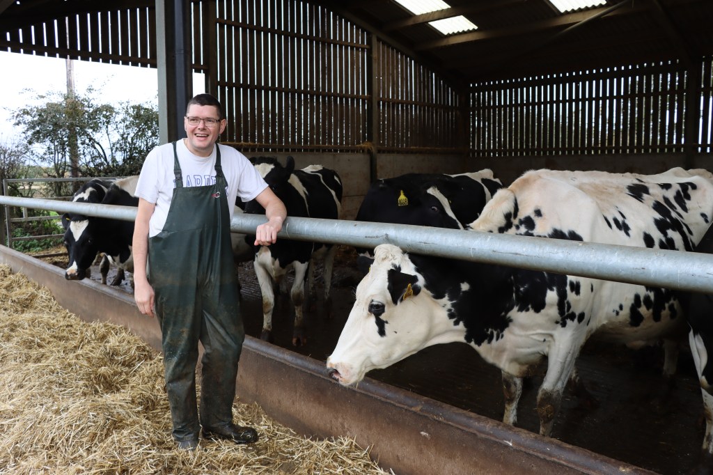 Andrew Rutter with sexed and beef herd