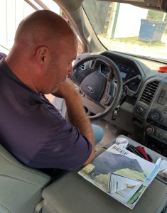 Dave DeVries looking over ABS Sire Directory
